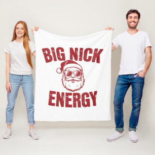 Big Nick Energy Funny Santa Rude Christmas Joke  Fleece Blanket