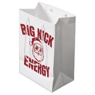 Big Nick Energy Funny Santa Rude Christmas Joke Medium Gift Bag