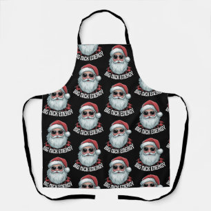 Big Nick Energy Funny Santa Sunglasses Christmas Apron