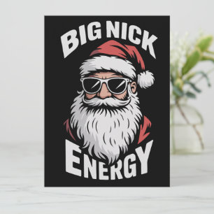 Big Nick Energy Funny Santa Sunglasses Christmas  Holiday Card