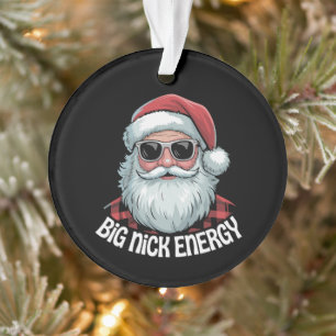 Big Nick Energy Funny Santa Sunglasses Christmas Ornament