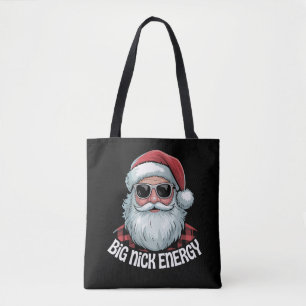 Big Nick Energy Funny Santa Sunglasses Christmas Tote Bag
