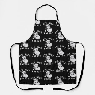 Big Nick Energy Funny Xmas Fat Santa Claus Saint Apron