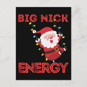 Big nick energy, naughty, Santa Claus, Saint Nicho Holiday Postcard