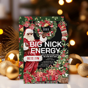Big Nick Energy Santa Christmas Holiday Party Invitation