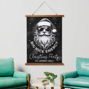 Big Nick Energy Santa Funny Christmas Xmas Holiday Hanging Tapestry