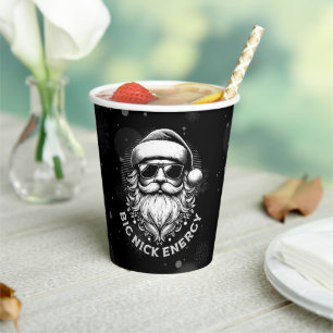 Big Nick Energy Santa Funny Christmas Xmas Holiday Paper Cups