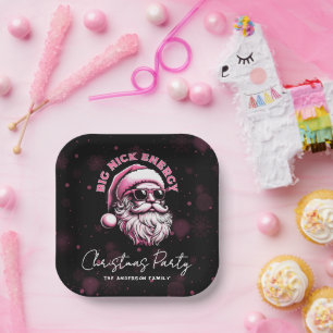 Big Nick Energy Santa Funny Christmas Xmas Holiday Paper Plate
