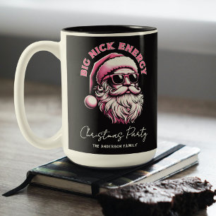 Big Nick Energy Santa Funny Christmas Xmas Holiday Two-Tone Coffee Mug