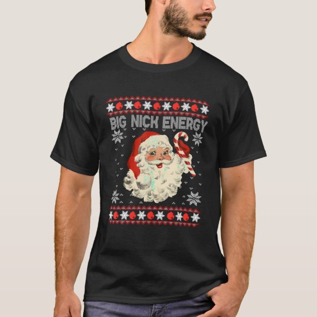 Big Nick Energy Santa Ugly Christmas Sweater Girls (Front)