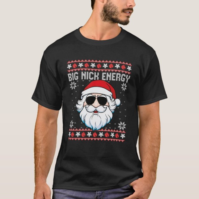 Big Nick Energy Santa Xmas Ugly Christmas Sweater  (Front)