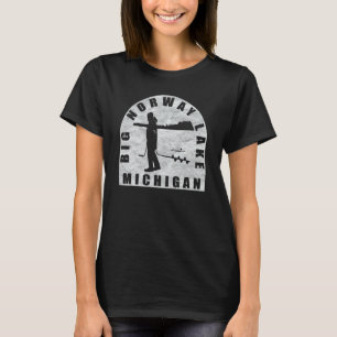Big Norway Lake Ice Fishing Michigan T-Shirt