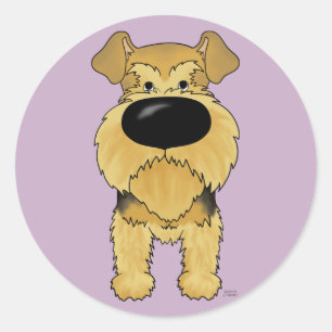 Big Nose Airedale Terrier Classic Round Sticker