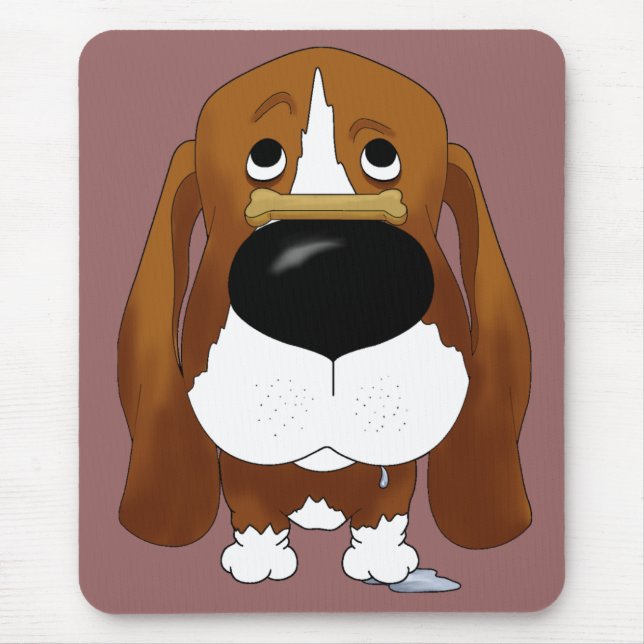 Big Nose Basset Hound Mousepad (Front)