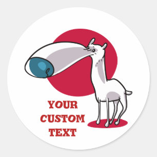 big nose funny dog cartoon classic round sticker