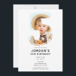 Big Number 5 FIVE Photo Fifth 5th Birthday Party Invitation<br><div class="desc">Customise any way you want.</div>