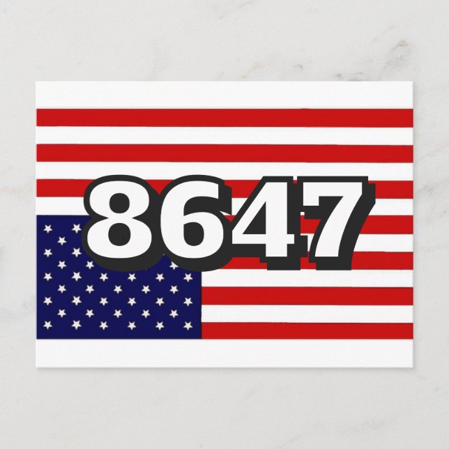 Big Number American Flag Postcard (Front)