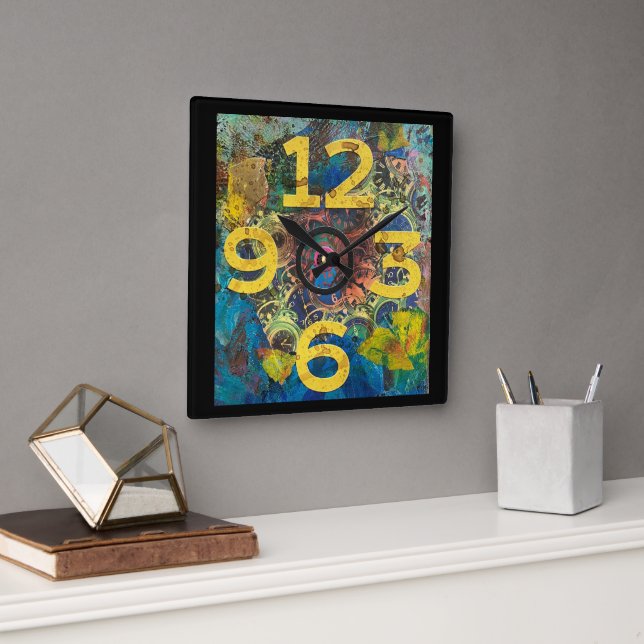 Big Number  Square Wall Clock (Office)