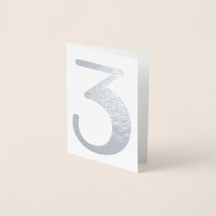 Big Number Wedding Modern Silver Foil Card