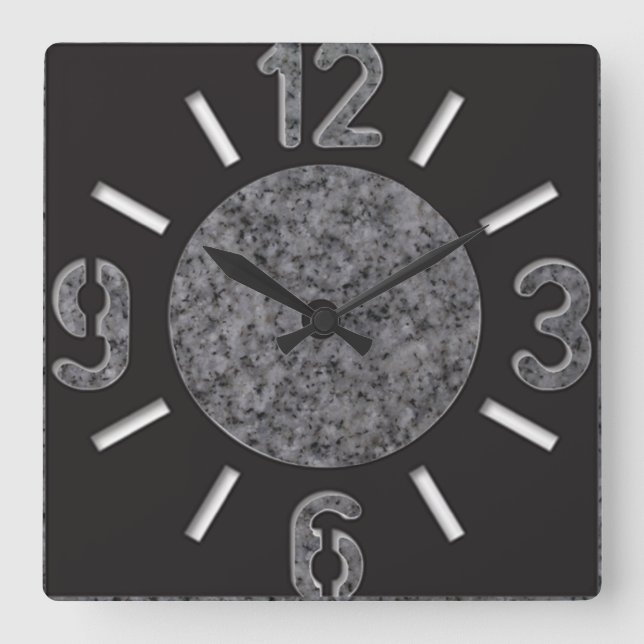 Big Numbers Marble Wall Clock (Front)