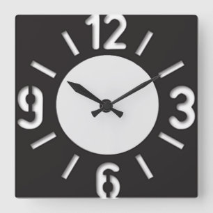 Big Numbers Stencil Wall Clock
