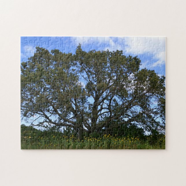Big Oak Tree Meadow and Sunflowers Puzzle (Horizontal)