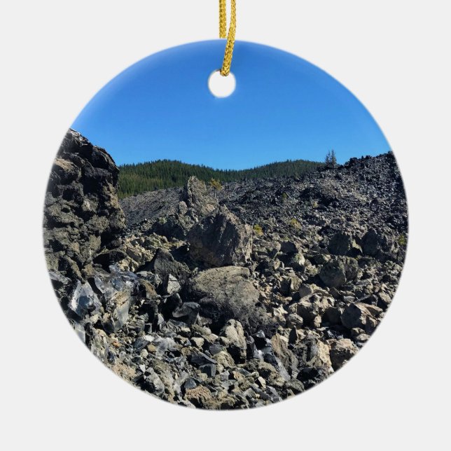 Big Obsidian Flow, OR Ceramic Ornament (Front)
