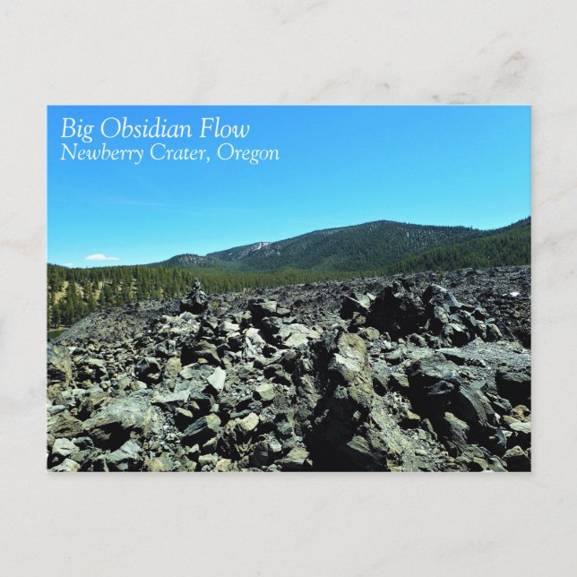 Big Obsidian Flow, OR Postcard (Front)