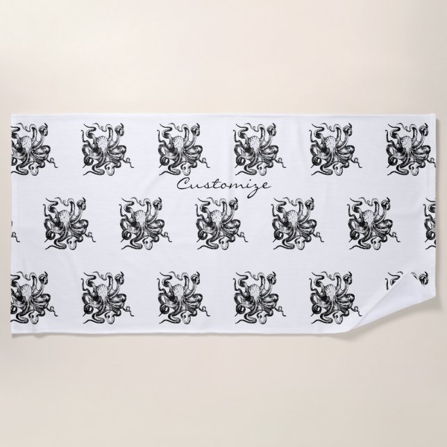 Big octopus Thunder_Cove Beach Towel (Front)