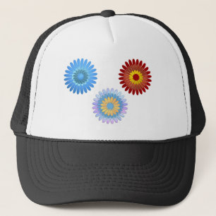 Big of beautiful colourful flowers trucker hat