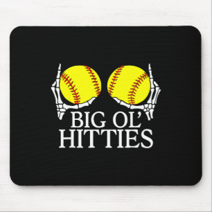 Big Ol’ Hitties, Funny Skeleton Hands Holding Soft Mouse Pad