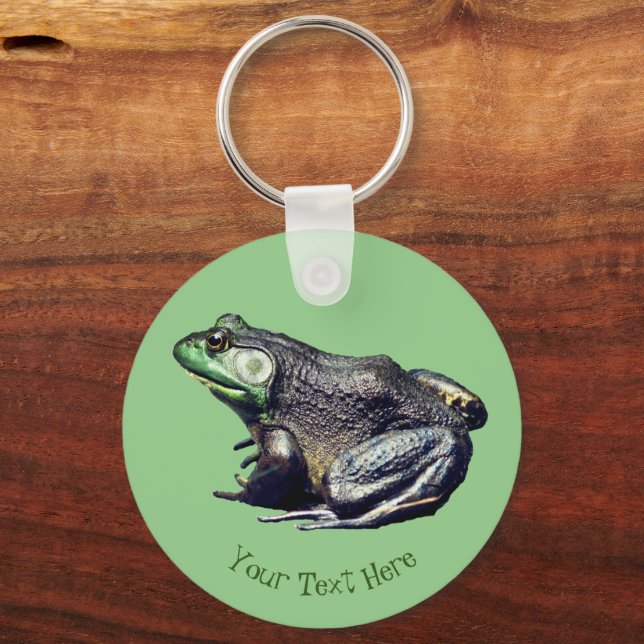 Big Old Bullfrog Animal Personalised Key Ring (Front)