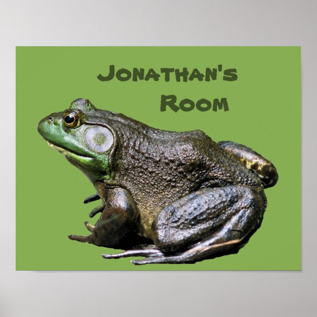 Big Old Bullfrog Kids Room Personalised Poster (Front)