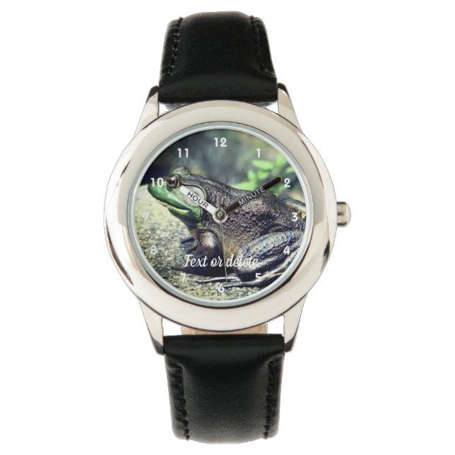 Big Old Bullfrog On Rock Personalised  Watch (Front)