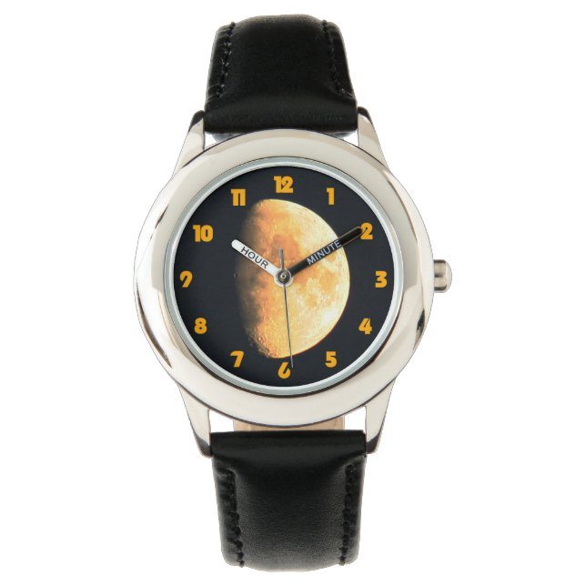 Big Old Moon Fat Orange Numbers waa Watch (Front)