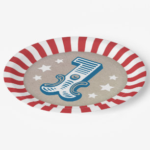 Big One Circus Carnival Birthday Party Paper Plate