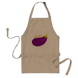 Big One Eggplant Doodle Art Apron