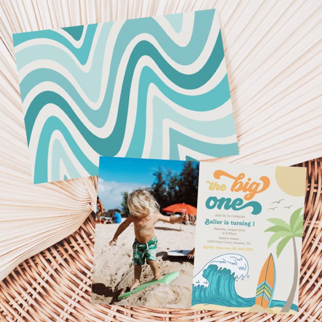 Big One Photo Invitation | Beach Birthday (Creator Uploaded)