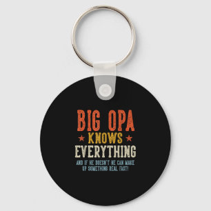 Big opa knows everything father's day retro key ring