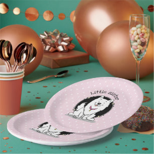 Big or Little Sister American Eskimo Dog - Eskie Paper Plate
