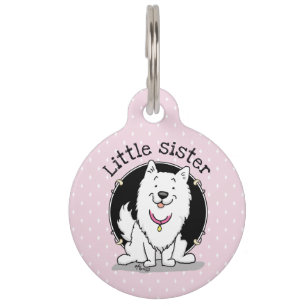 Big or Little Sister American Eskimo Dog - Eskie Pet Tag