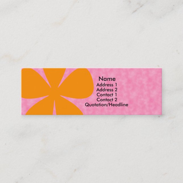 Big Orange Daisy Flower on Pink Profile Card (Front)