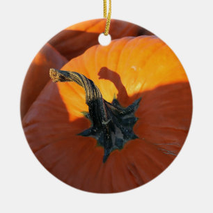 Big Orange Pumpkin Ceramic Ornament