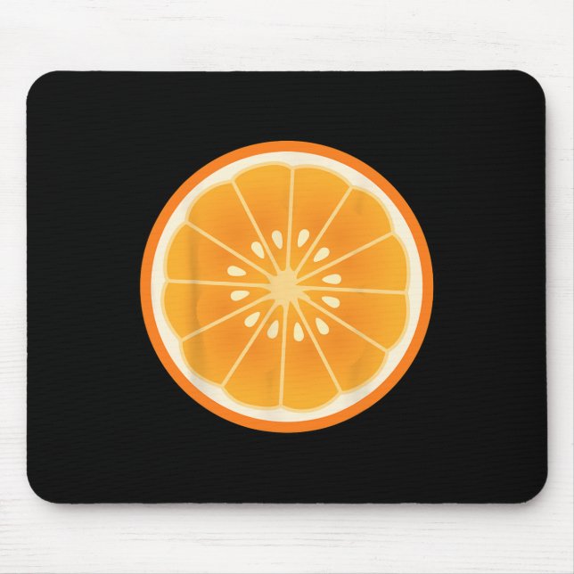 Big Orange Sliced Costume Cute Easy Fruit Hallowee Mouse Pad (Front)
