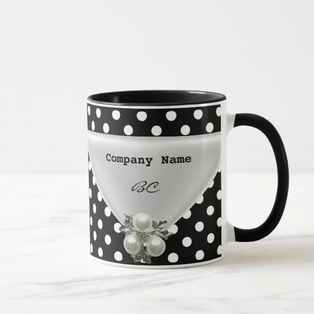 Big Order Mug Cup Polka Dot Black Pearl (Right)