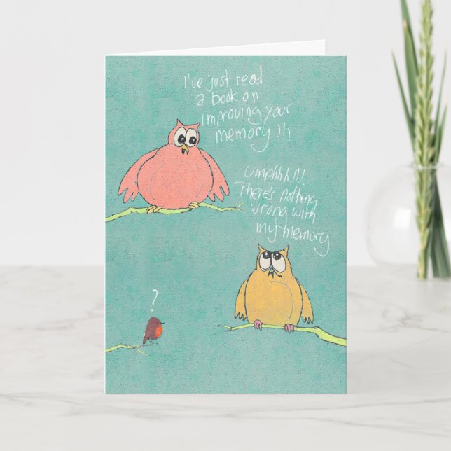 Big Owl and Little Owl Birthday Card (Front)