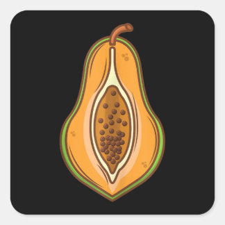 Big Papaya Costume Cute Easy Halloween Cosplay Square Sticker