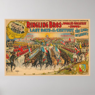 Big Parade With Men In Uniforms On Horseback Poster