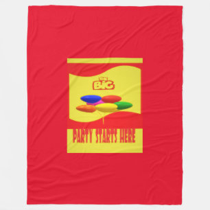 BIG PARY THEME RED AND YELLOW WITH BALOONS FLEECE BLANKET