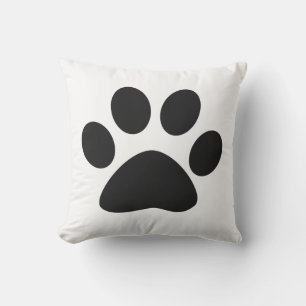 Big Paw Print Cute Gifts Black White Cool Cushion
